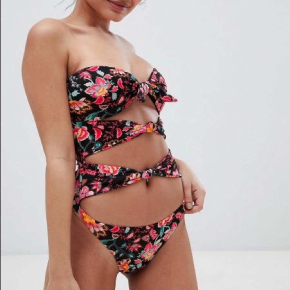 Bershka Cut Out Swimsuit